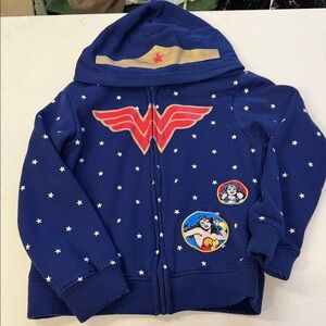 Blue Wonder Woman Hoodie with Star Pattern